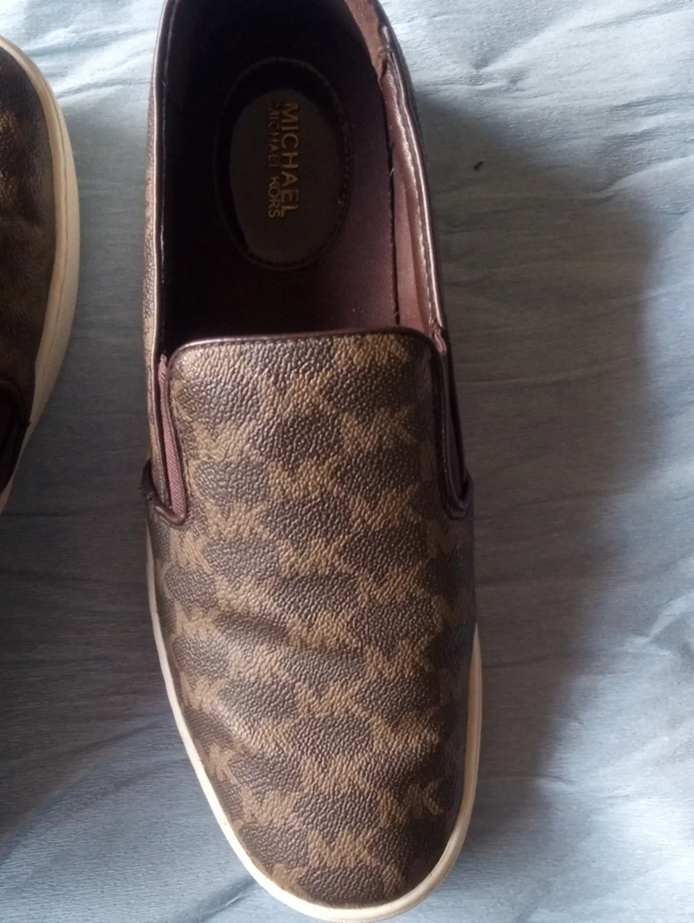Michael Kors Brown Logo Slip-On Sneakers, Sz.8.5, Pre-owned